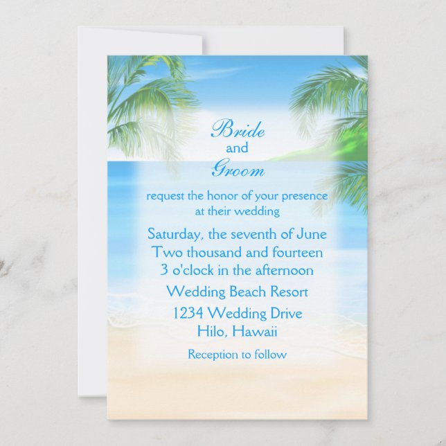 Invitation Dreamy Beach Wedding (Devant)
