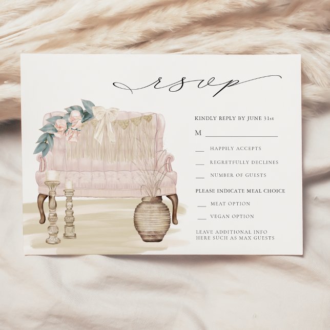 Invitation Dreamy Bohemian Beach Wedding RSVP (Créateur téléchargé)