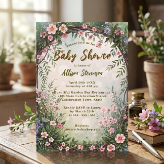 Invitation Dreamy Charming Spring Garden Party Baby Shower