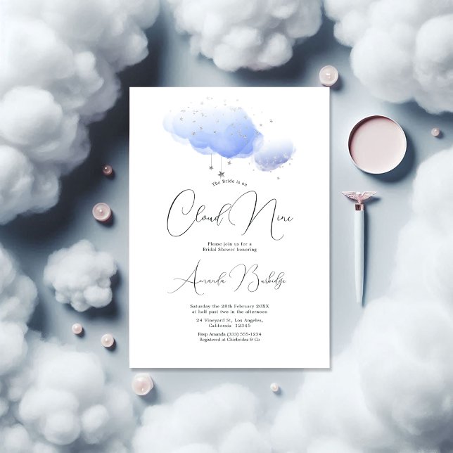 Invitation Dreamy Cloud Neuf Fête des mariées (Dreamy Cloud Nine Bridal Shower Invitation)