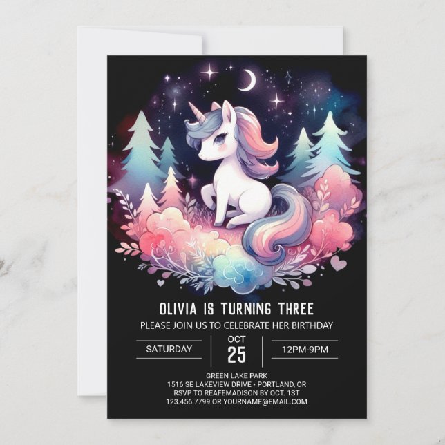 Invitation Dreamy Digital Horse Anniversaire (Devant)