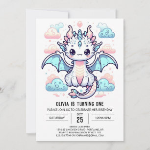 Invitation Dreamy Dragon 1er anniversaire