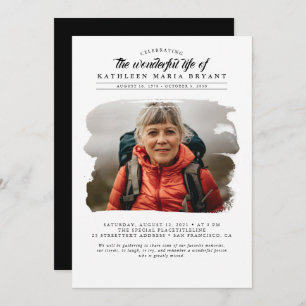 Invitation Dreamy Elegant Celebration of Life Funeral Photo
