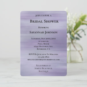Invitation Dreamy Glam Purple Lavender Fête des mariées