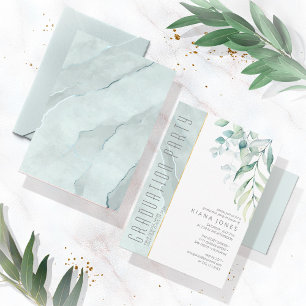 Invitation Dreamy Green Graduation Green/Blue ID911