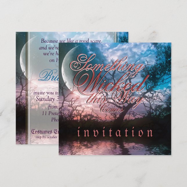 Invitation Dreamy Halloween Mariage gothique (Devant / Derrière)