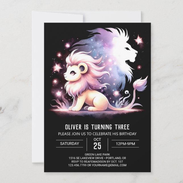 Invitation Dreamy Kids Lion Anniversaire (Devant)