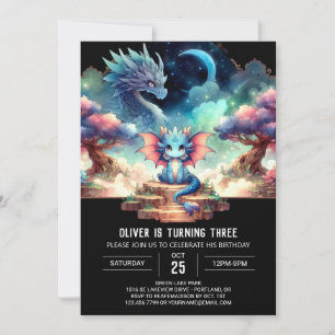 Invitation Dreamy Magic Dragon Anniversaire