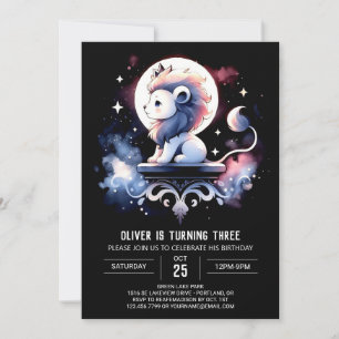 Invitation Dreamy Magical Lion Anniversaire