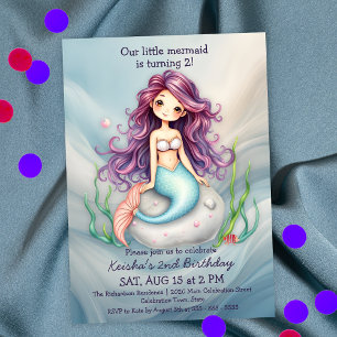 Invitation Dreamy Mermaid sous la fête d'anniversaire de la m