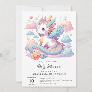 Invitation Dreamy mignonne Baby shower Dragon