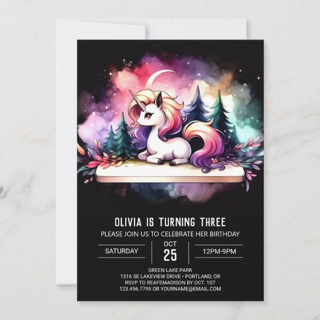 Invitation Dreamy Pastel Horse Birthday (Devant)