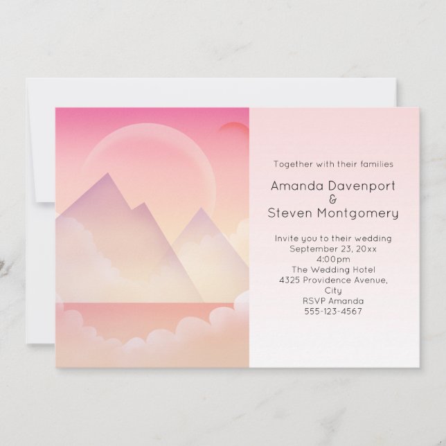 Invitation Dreamy Pastel Mariage paysager (Devant)
