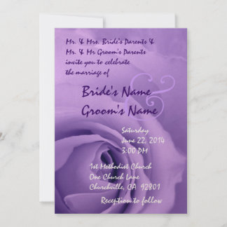 Invitation Dreamy Pastel Purple Rose Métallure Mariage