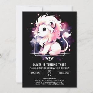 Invitation Dreamy Safari Lion Anniversaire