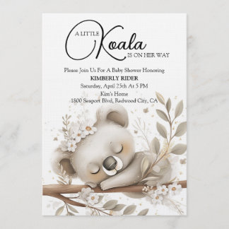 Invitation Dreamy Sleeping Koala
