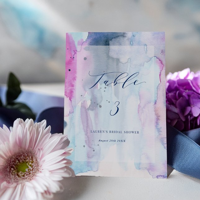 Invitation Dreamy Spring Bridal Shower Table Number Sign Card (Créateur téléchargé)
