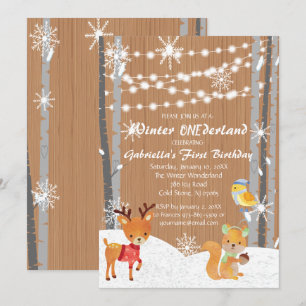 Invitation Dreamy Woodland Forest UN derland Anniversaire