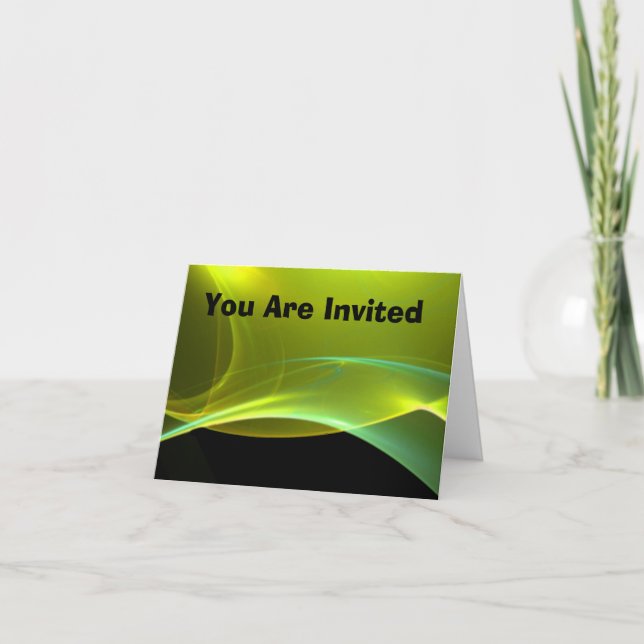 Invitation Dreamy Yellow and Green Sweep Template (Devant)