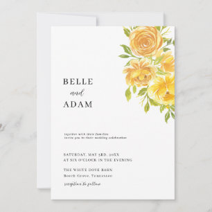 Invitation Dreamy Yellow Rose Mariage