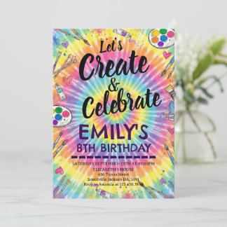 Invitation Dress for a Mess Painting Party Art Girl Birthday