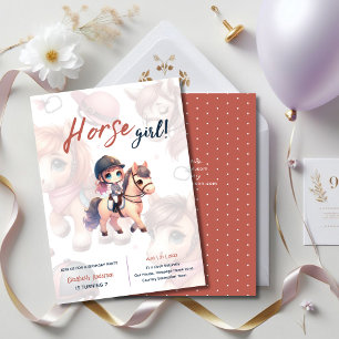 Invitation Dressage Rider Horse Girl Birthday Party