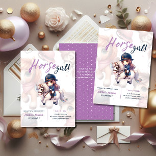 Invitation Dressage Rider Horse Girl Birthday Party