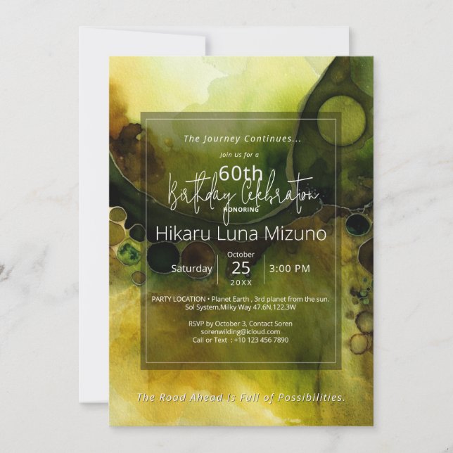 Invitation Drifting Horizon | Aquarelle Abstraite   (Devant)