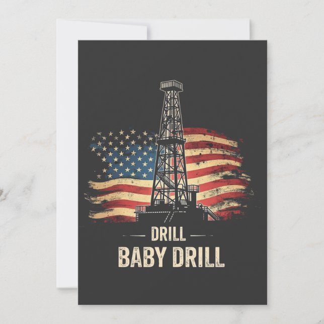 Invitation Drill Baby Drill American Trump Energy Economy (Devant)
