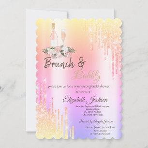 Invitation Drips Brunch & Bubbly Ombre Enterrement de Vie de 