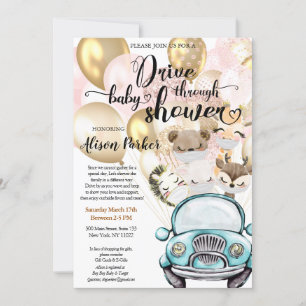 Invitation Drive By Baby shower for GIRL   Amis Safari