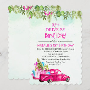 Invitation Drive By Drive Through Drive Thru Anniversaire