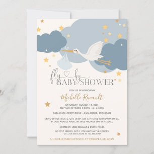 Invitation Drive By "Fly By" Stork C'est un Baby shower garço