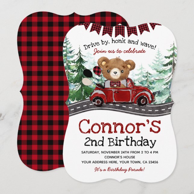Invitation Drive By Lumberjack Bear (Devant / Derrière)