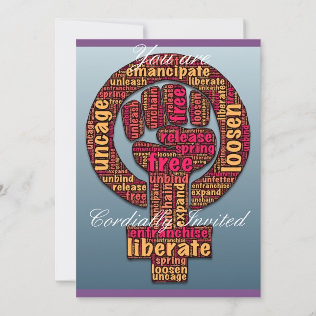 Invitation droits des femmes Raised Fist Thunder_Cove n'impor (Devant)