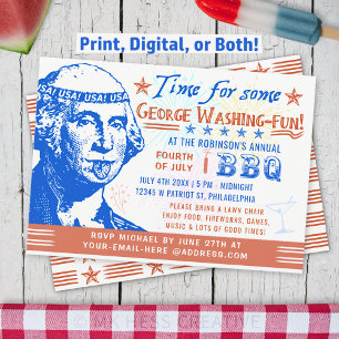 Invitation Drôle 4 juillet barbecue barbecue   Washington