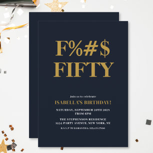 Invitation Drôle 50e Anniversaire Le Mot F Humoristique