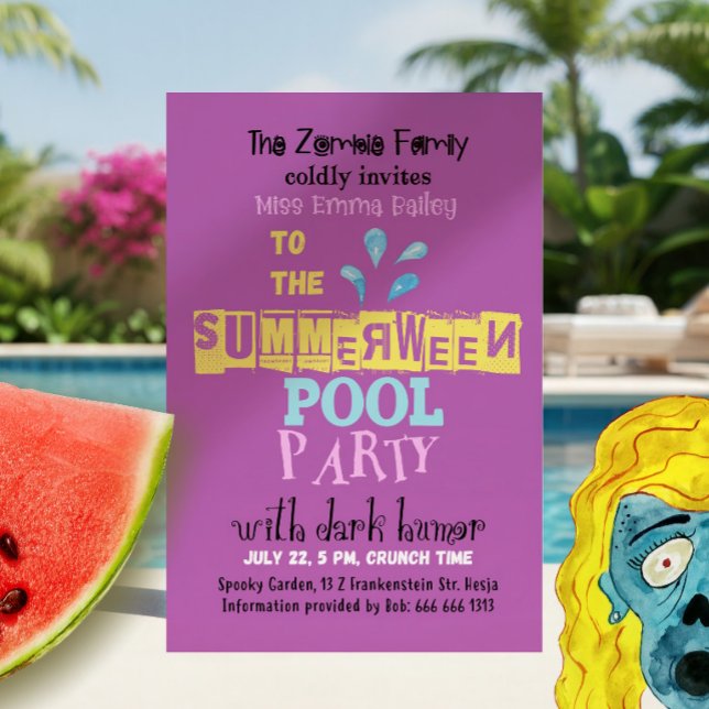 Invitation drôle à la fête zombie de Summerween au (Créateur téléchargé)
