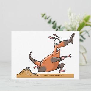 Invitation Drôle Anteater Cartoon Quirky Running Animal