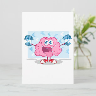 Invitation Drôle argent Cerveau Cartoon Euro Cash Adeur