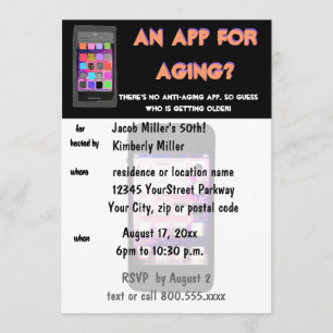 Invitation Drôle au-dessus de la fête d'anniversaire de