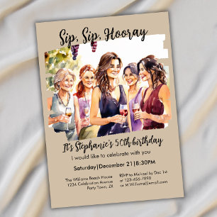 Invitation Drôle automne dégustation de vin de la femme 50e a