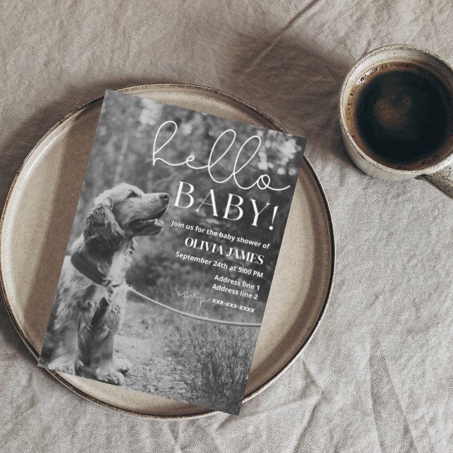 Invitation Drôle, baby shower de chien photo personnalisé (Créateur téléchargé)