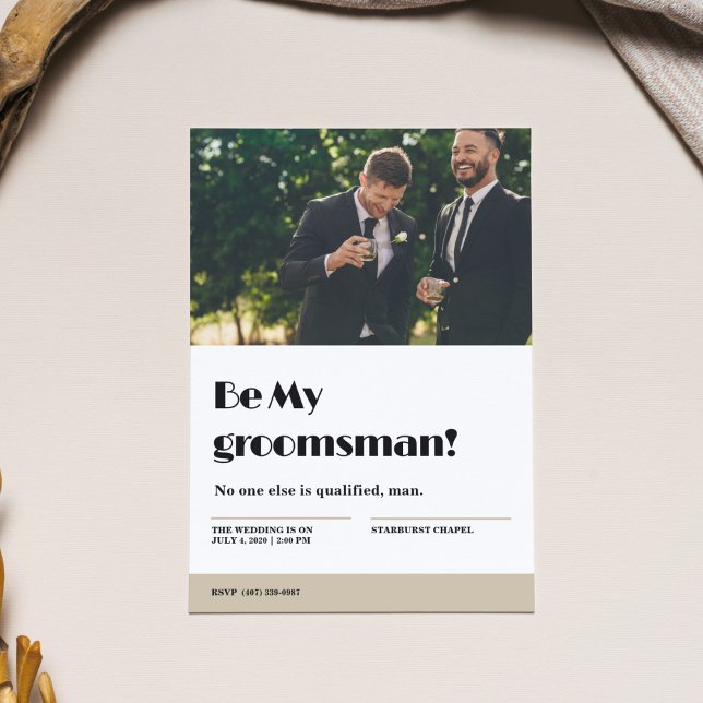 Invitation Drôle Bachelor Party Be My Groomsman Proposition (Modern Bachelor Party Invitation)