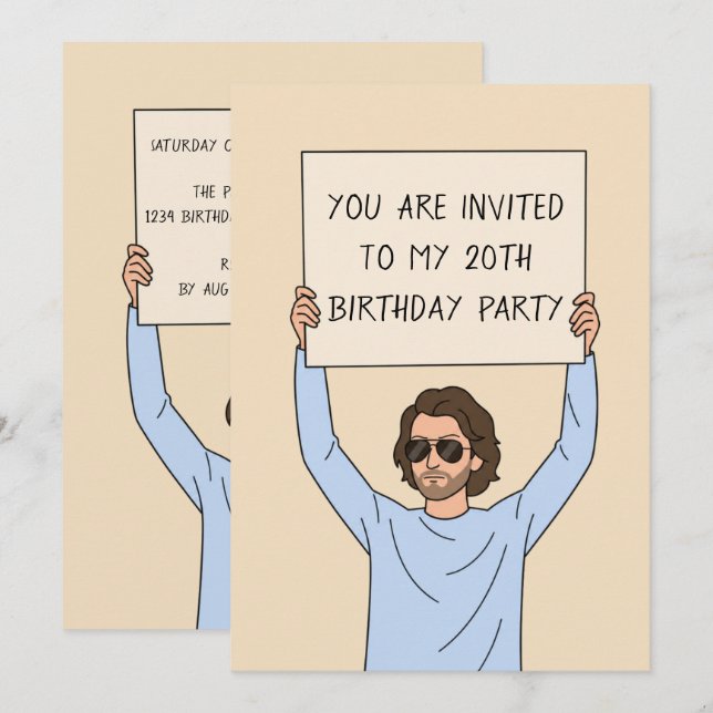 Invitation Drôle Blague de Gâteau Gratuit Simple Originale 10 (Devant / Derrière)