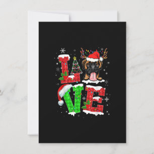 Invitation Drôle Boxer Chien Arbre Lumières de Noël Joyeux Py