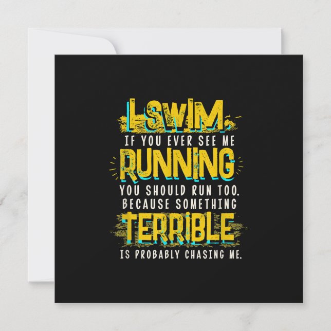 Invitation Drôle cadeau de natation pour nageur (Devant)