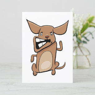 Invitation Drôle Cartoon fou chien Hilarious mignon animal an