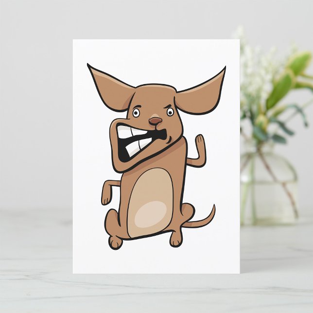 Invitation Drôle Cartoon fou chien Hilarious mignon animal an (Créateur téléchargé)