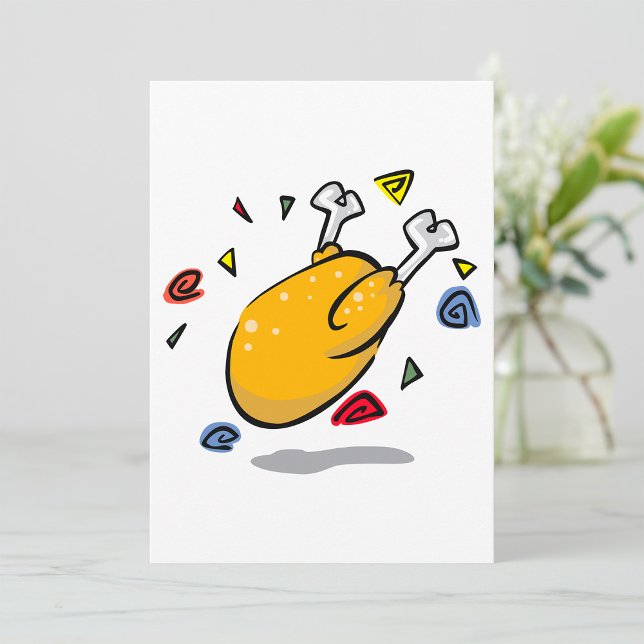 Invitation Drôle Cartoon Rôti Poulet Tombé (Créateur téléchargé)